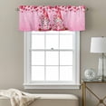 thumbnail image 3 of Valentine's Day Valances for Windows, Sweet Gnome Couple Pink Love Heart Rose Floral Gradient Pink Valance Window Treatment Rod Pocket Short Curtains Valances for Kitchen Bathroom 54"W x 18"L, 3 of 9