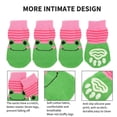thumbnail image 3 of Unique Bargains Dog Socks Non-Slip Frog Pattern Socks  4 Pcs Pink Green S, 3 of 7
