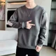 thumbnail image 3 of Sudadera con cuello redondo y parte superior azul para hombre, ropa para hombre, sin capucha, cuello redondo, estilo coreano, estética, oferta de bienvenida, 3 of 5