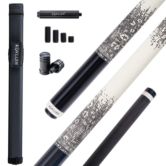 KONLLEN Carbon Fiber Pool Cue Stick with 11.8mm white Low Deflection Hand-Made Inlay Billiard Cue