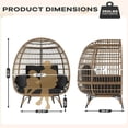 thumbnail image 2 of EastVita Single Standing Egg Chair Outdoor Patio Egg Chair with Cushions Metal Frame Stand Suitable for Balcony Terrace Living Room Black, 2 of 7