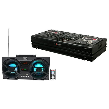 - Odyssey Black Label FZBM12WBL Turntable Battle Coffin w/Wheels + Free Speaker !