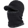 thumbnail image 2 of TAGVO 2 Pack Winter Knitted Balaclava Beanie Hat Warm Cycling Ski Mask, Women Windproof Hood, Balaclavas Heavyweight Thermal Fleece, Black&Navy Blue, 2 of 8