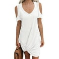 thumbnail image 2 of IROINNID Sexy Dresses For Women Elegant Semi-Formal Round Neck Strapless Solid Short Sleeve Loose Dress, 2 of 5