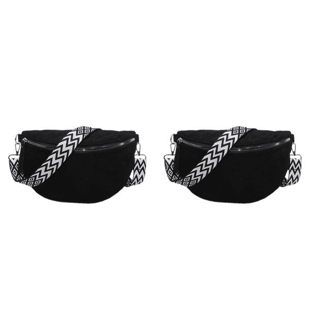 Bolso Pecho Gamuza Sintética para Mujer Bolso Hombro Con Correa Ancha Estampada para (negro)