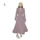 thumbnail image 1 of Vestido floral Mujer Cuello en V Manga larga Cintura alta Vestido casual de gasa, L tholdsy AP001427-02, 1 of 7