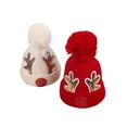 thumbnail image 1 of Gupgi Kids Woolen Hat, Unisex Sequins Antler Patterns Knitted Hat Beanie, 1 of 2