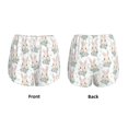 thumbnail image 3 of Cauagu Rabbit And Flower Print Women's 2 in 1 Running Shorts Athletic Workout Gym Yoga Shorts Running Shorts for Women-Small, 3 of 7