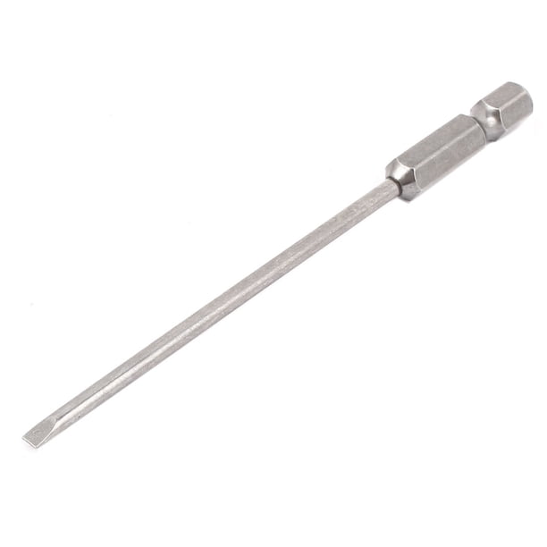 Puntas de destornillador ranurado de 3 mm de ancho y 100 mm de largo con vástago hexagonal de 1/4"