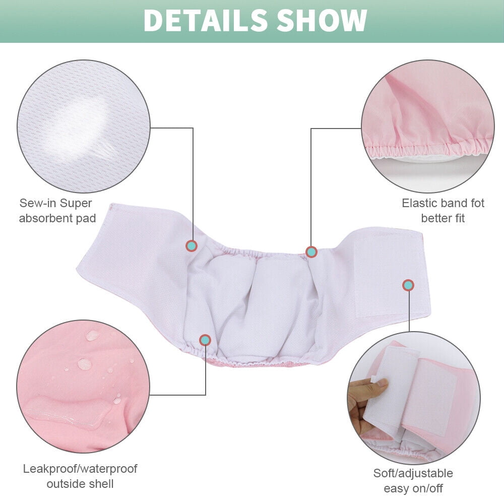 Beirui Male Dog Belly Band Reusable Washable Cotton Pet Sanitary Pants Dog Diapers Nappies Wrap XS-XL