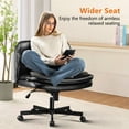 thumbnail image 4 of COMHOMA Armless Office Desk Chair, Criss Cross Swivel Chair with Wheels, Wide Seat Adult Vanity Chair for Home Office , Black, 4 of 7