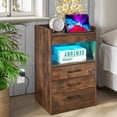 thumbnail image 3 of Kkonetoy Bed Side Table with Charging Station Modern End Side Table with 4 Storage Drawers & USB Ports & Power Outlets for Bedroom Living Room, 3 of 9