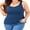 Blue, variant on Women Plus Size Tank Tops with Built-in Padded Bra Adjustable Strap V-Neck Camisole Cotton Cami Shirts 1X-4X