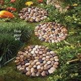 - Limestone Rock Stepping Stones - Set of 3