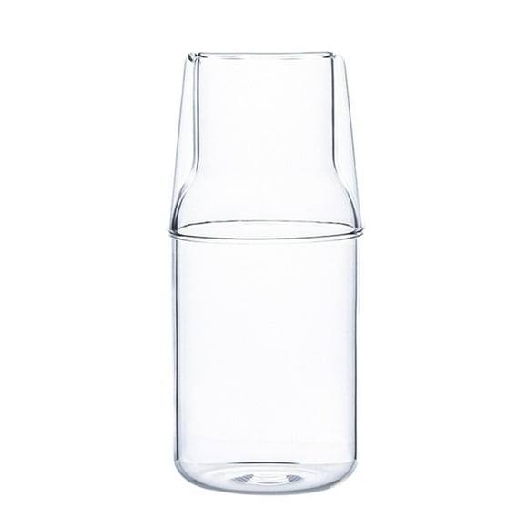 Bewildely Jarra de agua con vaso Juegos de vasos de vidrio Mesita de noche Beber Jugo Pot Resistencia a altas temperaturas Botella Frasco Hervidor Cocina y Comedor 520ml Bewildely HA071577-02