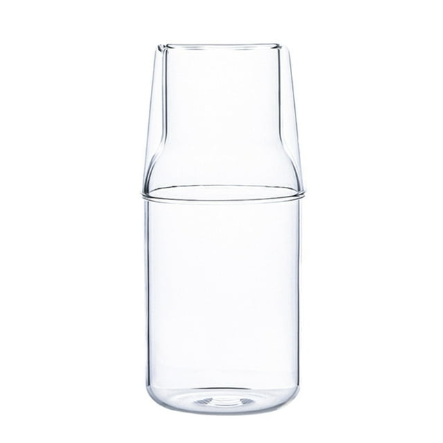 Toystoory Jarra de agua con vaso Juegos de vasos de vidrio Mesita de noche Beber Jugo Pot Resistencia a altas temperaturas Botella Frasco Hervidor Cocina y Comedor 520ml Toystoory HA071577-02