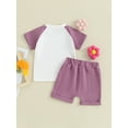 thumbnail image 3 of Bagilaanoe 2pcs Toddler Baby Girl Shorts Set Short Sleeve Letter Print T Shirt Tops + Shorts 6M 12M 18M 24M 3T Kids Casual Summer Clothes, 3 of 8