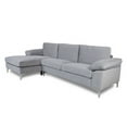 thumbnail image 4 of L-Shaped Sectional Velvet Sofa for Living Room Modern Futon Sofa with Metal Legs, Left Hand Facing Chaise 103.5" Sofa Couch for Small Space - Purple, 4 of 6