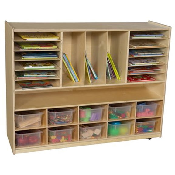 Wood Designs W  Multi-Storage with 10 Translucent Trays