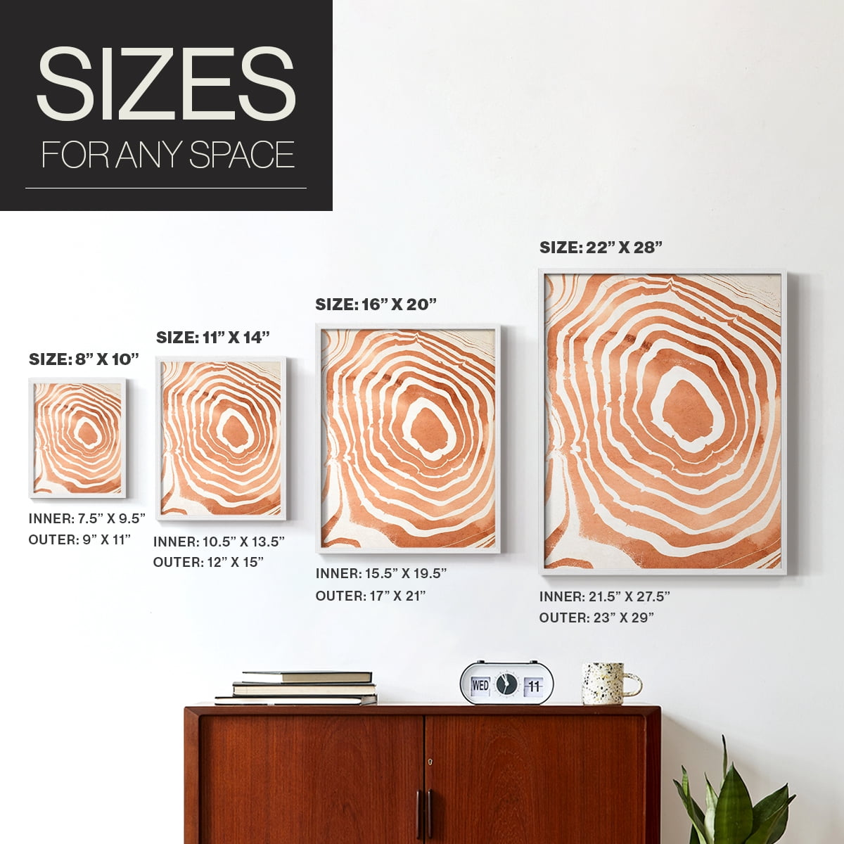 Wood Grain Suminagashi III Framed Print - Solid Wood in Single Picture Frame Solid Wood 2 Framed Print