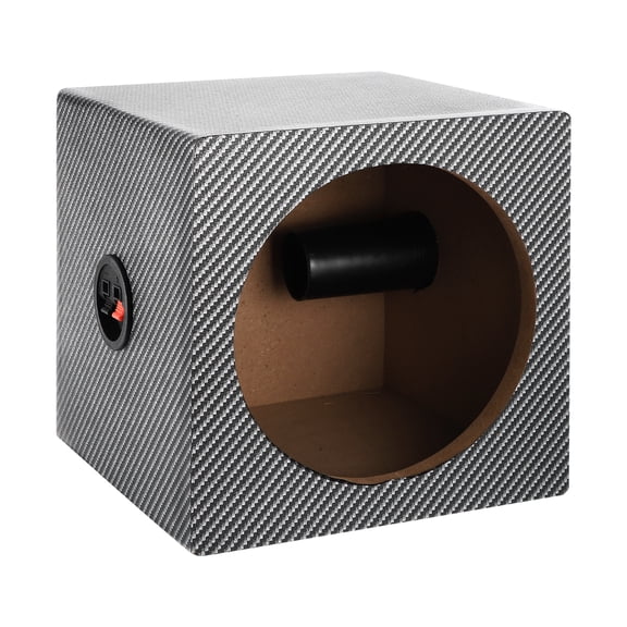 8 Inch Ported Wooden Speaker Enclosure, Black White Single Vented Subwoofer Box Car Audio Truck Speaker Box for DIY Home Vehicle Audio Custom Sound Supplies