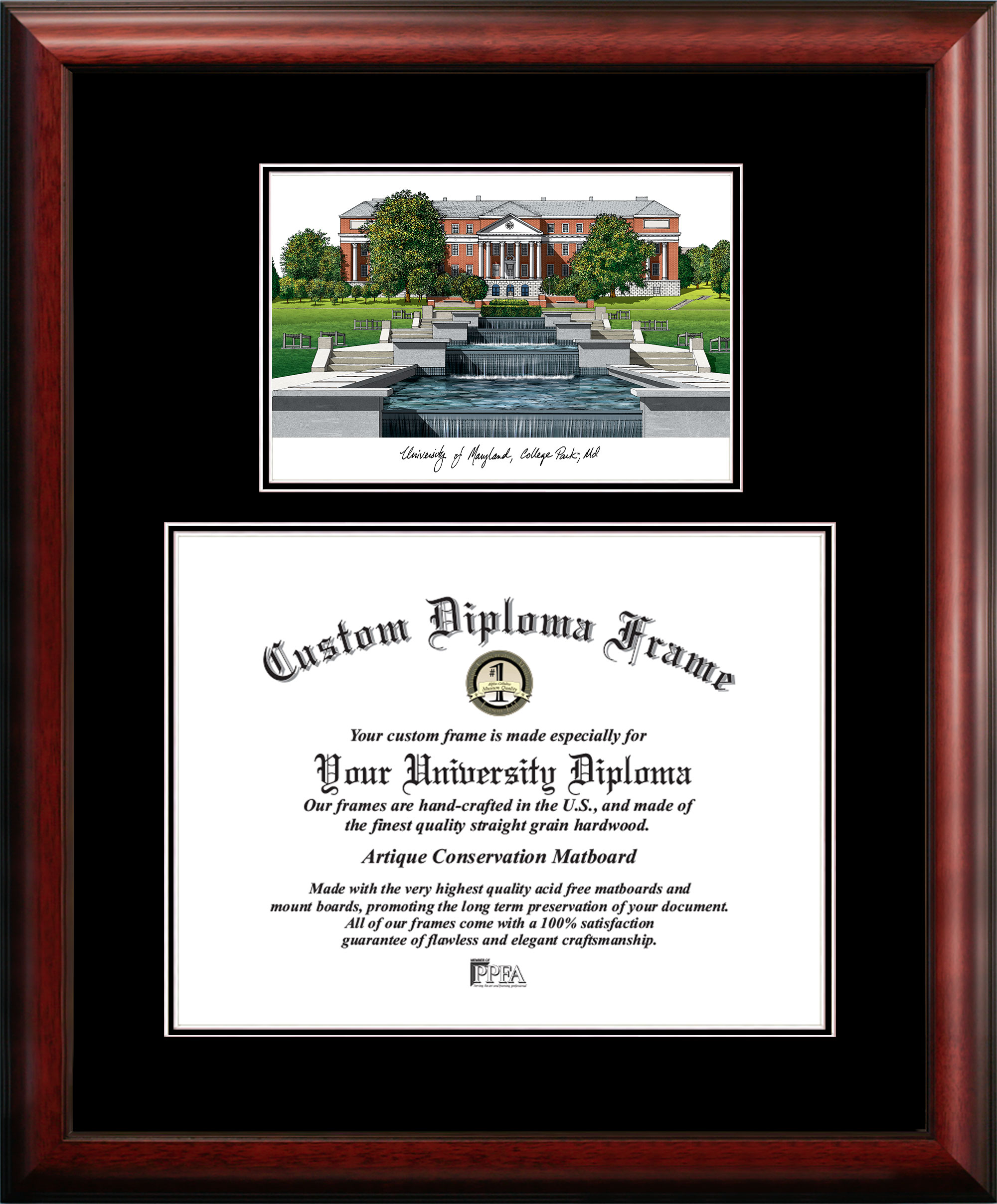 University of Maryland 13" x 17" Diplomate Diploma Frame