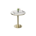 thumbnail image 5 of Noble House 31.5" Round Dining Table with Faux Marble Top, Luxury Tulip Table with Stainless Steel Legs, White & Gold, 5 of 10