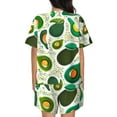 thumbnail image 3 of Bixox Women's Green Avocado Printed Pajama Set 2 Piece Lounge Set Top and Shorts Soft Pajamas, Shorts with Pockets, 3 of 7