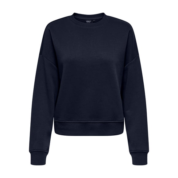 ONLY Sudadera para mujer - ONLSWEAT LIFE CREW OVERSIZE SWT, cuello redondo, mezcla de algodón Azul S (Small)