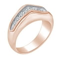 thumbnail image 3 of AFFY 1 Carat (Cttw) Round White Natural Diamond Men's Zig Zag Engagement Wedding Band Ring In 14k Solid Rose Gold Ring Size-12, 3 of 3