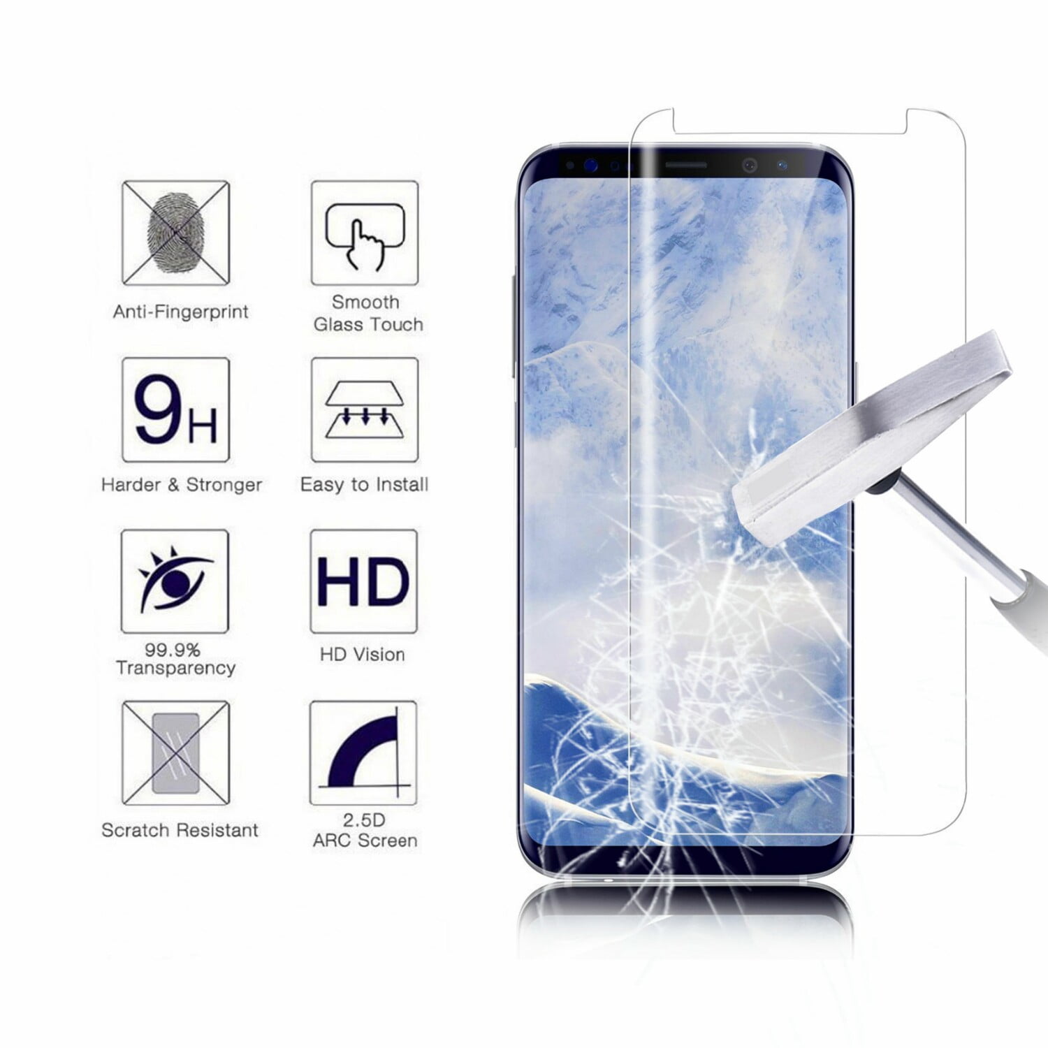 Case Friendly Film Screen Protector for Samsung Galaxy S9 Plus Full Coverage Bubble Free Samsung Galaxy S9 Plus Tempered Glass Screen Protector, Anti-Scratch