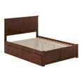 thumbnail image 2 of AFI Nantucket Full Wood Platform Bed with Footboard and Twin Trundle, Walnut, 2 of 14
