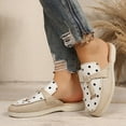 thumbnail image 6 of Gpaecead Women's Polka Dot Tassel Flat Mules Faux Suede Slip On Non Slip Shoes For Commute And Casual Style, Khaki, 6 of 8