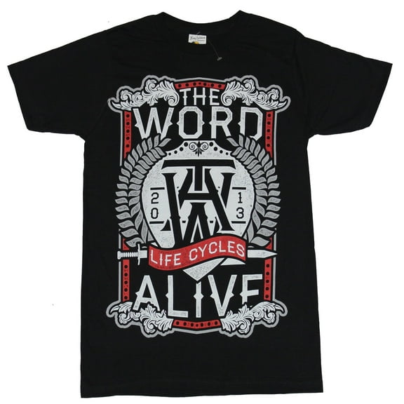 The Word Alive Mens T-Shirt - TAW 2013 Fancy Life Cycles Crest Image (X-Small)