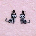 thumbnail image 7 of comerut 1 Pair Halloween Earrings Spooky Chic Bat Cat Skull Lightweight Trendy Personality Fun Comfortable Earrings, 7 of 7