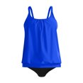 thumbnail image 4 of GEWSEY Blouson Plus Size Tankini Swimsuits for Women 2025 Tummy Control Two Piece Bathing Suits with Sporty Pockets Swim Shorts (Blue, 4XL), 4 of 4