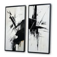 thumbnail image 3 of Designart "Beyond Boundaries Minimal Black and White Abstract III" Abstract Painting Framed Wall Art Set Of 2 - Modern Black Frame Gallery Set For Office Decor, 3 of 6