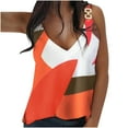 thumbnail image 2 of Azrian Womens Tops Fall Saving,Womens Plus Blouses Sleeveless Casual V-Neck Metal Buckle Sling Printed Vest Tank Tops Blouse Camisole on, 2 of 6