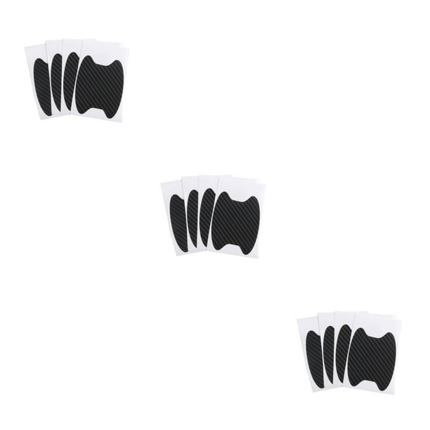 Sidaley 4 Uds fibra de carbono impermeable Auto puerta manija película coche pegatinas profesional más fuerte adherencia antiarañazos pegatinas negro Type1 NO1 Sidaley CBP547456