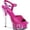 White, variant on 6" Heel, 1 3/4" Glitter Filled PF Ankle Strap Sandal - Blk Gltr/Blk Gltr, 10