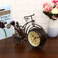 thumbnail image 3 of 1 pieza de reloj con forma de bicicleta, reloj retro creativo de hierro, adorno de escritorio para la decoración del hotel, tienda del hogar, sin batería (café), 3 of 5