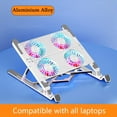 thumbnail image 1 of DEBGFS Tablette Rafraîchissante pour Portable - Conception Compacte et Pliable avec Radiateur Haute Performance, Ventilateur Silencieux et Support Ajustable - Compatible Universellement avec Macbook, Tablette et Cahier, 1 of 7