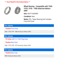 thumbnail image 2 of Wheel Bearing - Compatible with 1968 - 1970, 1978 - 1980 American Motors AMX 1969 1979, 2 of 2