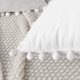 thumbnail image 3 of Juego de 2 fundas de almohada decorativas con bonitos pompones, funda de cojín cuadrada suave para decoración del hogar para sofá cama de 12 x 20 pulgadas/30 x 50 cm (blanco), 3 of 5