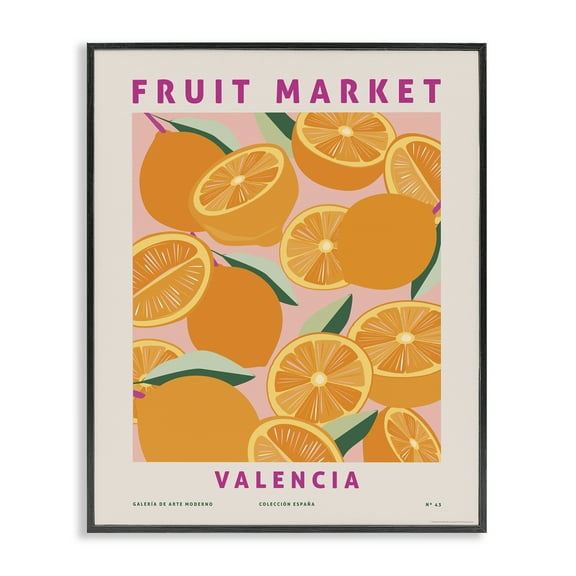 Stupell Industries Fruit Market Oranges Food & Beverage Painting Black Framed Art Print Wall Art, 11 x 14