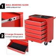 thumbnail image 4 of HOMCOM 5 Drawer Roller Tool Chest, Mobile Lockable Toolbox, Storage Organizer with Handle for Workshop Mechanics Garage, Red, 4 of 9