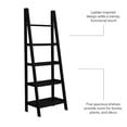 thumbnail image 3 of Scranton & Co Open Back 72 in Ladder Bookshelf with 5 Shelves in Black, 3 of 13