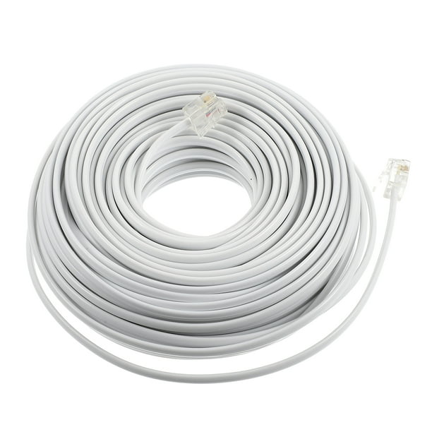 Cable de extensión telefónica, cable telefónico RJ11 6P4C, conectores para teléfono