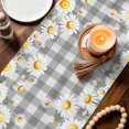 thumbnail image 3 of Spring White Daisy Table Runner 72 Inches, Farmhouse Floral Gray Buffalo Plaid Bed Runner Dresser Scarves Tabletop for Indoor Outdoor Parties/Ceremony/Banquet, 16" x 72", 3 of 9