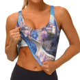 thumbnail image 3 of Fotbe Majestic Fantasy Castle Sujetador Deportivo Largo sin Aros para Mujer con Almohadillas y Soporte Medio, Transpirable y Absorbente, Camiseta Tipo Chaleco o Tank Top-XX-Large, 3 of 8
